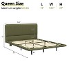 Full/Queen Size Platform Bed Frame PU Leather Floating Bed with LED Light - ModernLuxe - 3 of 4