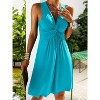 Imily Bela Elegant V Neck Knot Front A Line Tank Dress Summer Casual Comfort - 3 of 4