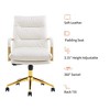 SAINTCY Leather Office Chair - Executive Desk Chair with Adjustable Height, Armrests & Swivel Wheels for Home Office - 360 Degree Swivel - 2 of 4