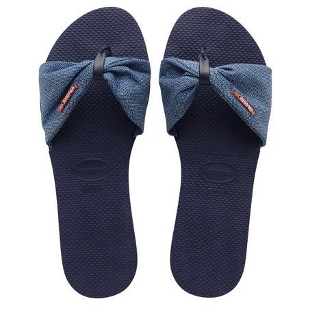 Havaianas Women's You St. Tropez Shine Flip Flop Sandals With Fabric Strap  - Navy Blue, 11-12 : Target
