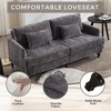 68.90" Chenille Mid-Century Modern 2-Seater Loveseat Sofa with Solid Wood Frame, Wooden Legs and Removable Seat Cushions, Comfortable Couch - 3 of 4