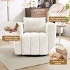 Hyleory Wooden Frame Swivel Chair with Soft Fabric Upholstery, 360° Rotation, Comfortable Ergonomic Design for Living Room and Office Seating - 4 of 4