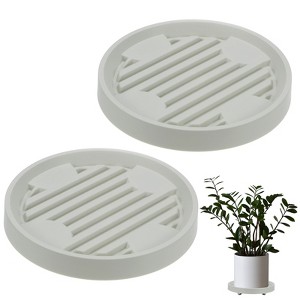 Unique Bargains Indoor Outdoor Durable Rolling Plant Stand with Wheels 2 Pcs - 1 of 4