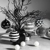 16pc Black and White Monochrome Christmas Bauble Ornament Set,Gothic Tree Ideas| OrnamentallyYou - 2 of 4