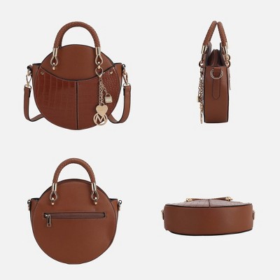 MKF Collection Round Satchel Crossbody Croc Embossed Vegan Leather, Nobella – MKF Collection by Mia K - Olive Green — фото 5