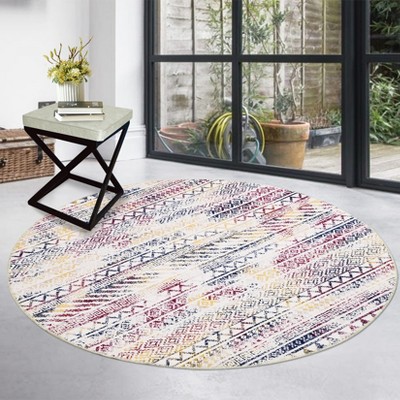 Boho Rug Beige Area Rug Machine Washable Tan Rugs for Bedroom Non Slip Indoor Rugs for Office