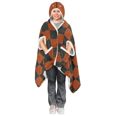 NCAA Texas Longhorns Checkered Faux Shearling Throw Blanket