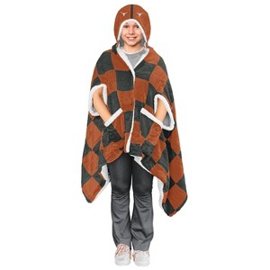 NCAA Texas Longhorns Checkered Faux Shearling Throw Blanket - 1 of 2