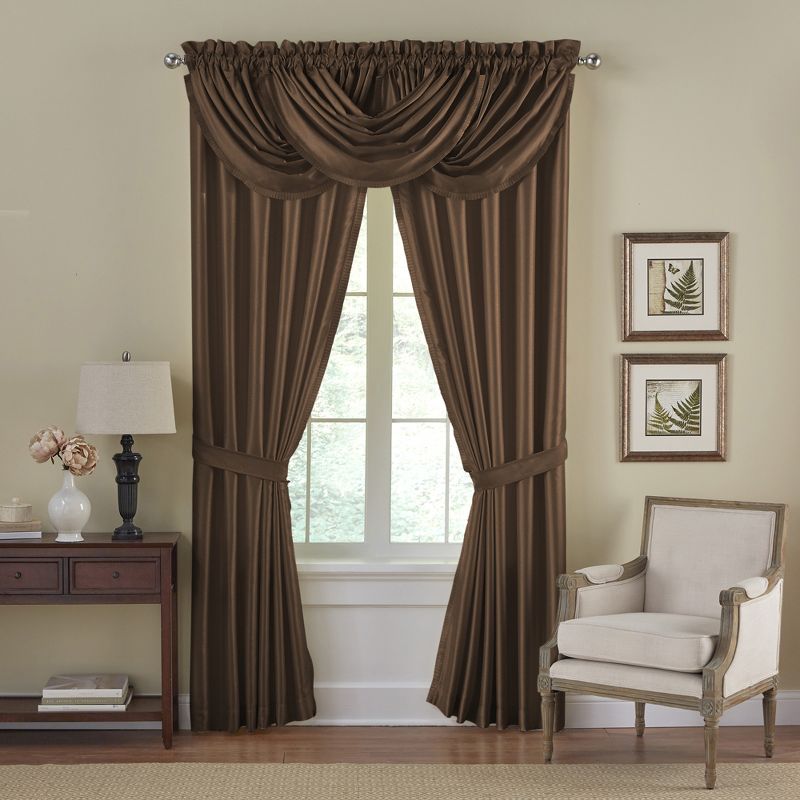 Versailles Faux Silk Waterfall Window Valance - 52" x 36"- Elrene Home Fashions, 2 of 6