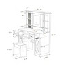 Vanity Desk Modern Farmhouse with Sliding Mirror and Charging Station for Bedroom Storage - 3irtyhousy - 4 of 4