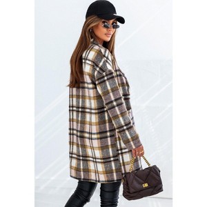 Plaid Button Up Lapel Jacket - 1 of 4