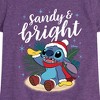 Girls' - Lilo and Stitch - Sandy and Bright Christmas Fitted Short Sleeve Graphic T-Shirt - 2 of 4