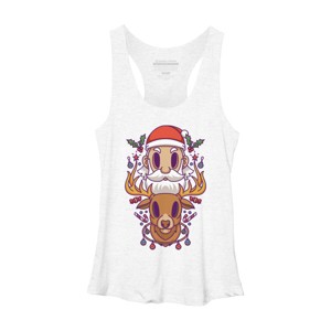 Women's Design By Humans Santa and The Reindeer By PentoolKnight Racerback Tank Top - 1 of 3