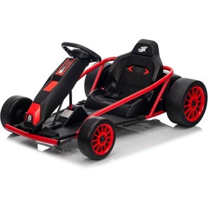 24V Kids Go Kart, 2×300W Motors, 8.1MPH Drift Racing Car w/ 9Ah Battery, Music, Horn & Seatbelt for Ages 8–12 - 1 of 4