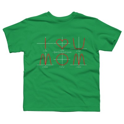 Boy's Design By Humans I Love You Mom Math Equations By WatercolorFun T-Shirt