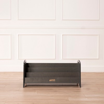 Grey Wash Birch 3-Shelf Kids Book Display with Handles