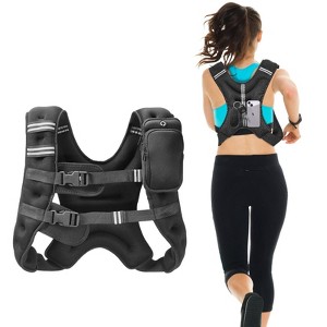 Weighted Vest 16 LB Adjustable Fitness Vest with Reflective Strips - 1 of 4