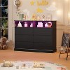 6 Drawer Dresser for Bedroom with Power Outlet, Modern Double Dresser with LED Lights, Wide Dresser Organizer with Open Shelf Storage for Closet - 3 of 4