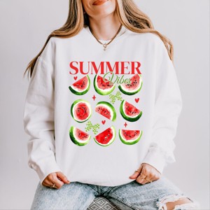 Simply Sage Market Watermelon Chart Summer Vibes Lightweight Garment Dyed Sweatshirt - 1 of 4