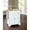 HomeStock  Lafayette Wood Top Small Portable Rolling Kitchen Island Storage Cart, Microwave Stand, White - 3 of 4