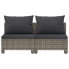vidaXL 2-Seater Garden Patio Sofa – Luxurious Gray Poly Rattan Outdoor Furniture with Cushions – Lightweight & Weather-Resistant Lounge Set - 4 of 4