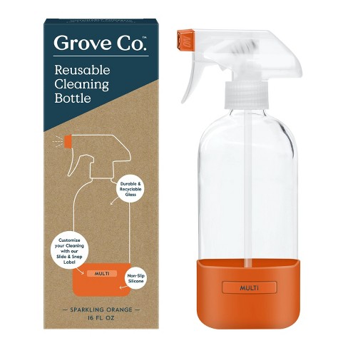 Grove Co. Reusable Cleaning Glass Spray Bottle with Silicone Sleeve - Sparkling Orange - image 1 of 4