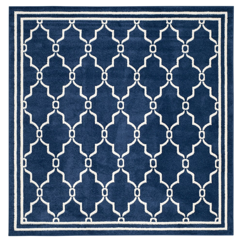 7'x7' Prato Square Indoor/Outdoor Rug Navy/Beige - Safavieh