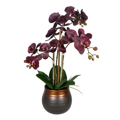 Vickerman Artificial 22" Potted Real Touch Phalaenopsis