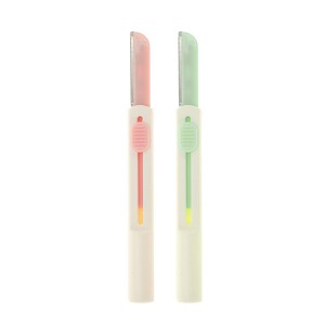 Unique Bargains Stretch Eyebrow Trimmer Kit 3.54"x0.47" Pink Green 2 Pcs - 1 of 4