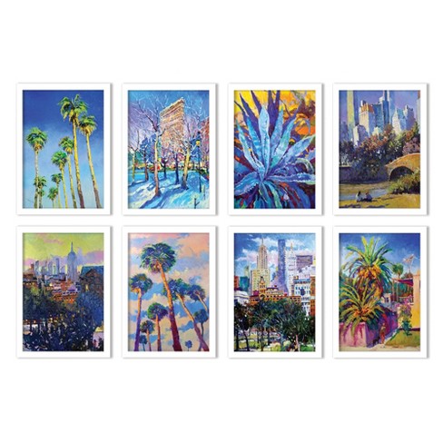 Americanflat Retro World Travel Posters - 12 Piece Framed Gallery Wall Set  With Mat : Target