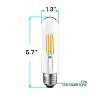 Luxrite T10 LED Bulb, 5W=60W Equivalent, 3000K Soft White, 500 Lumens, Tubular Light Bulb, Damp Rated, UL Listed, E26 Base 3 Pack - 4 of 4