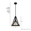 Rafner Iron with Mercury Glass Medium Pendant Ceiling Light Natural Black - Hunter Fan - 4 of 4
