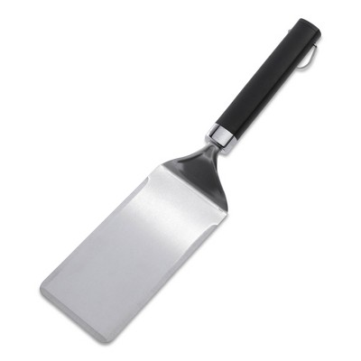 Weber Stainless Steel Flat Top Scraper – Black: Durable Outdoor Grill Tool, Easy-Grip Handle, Dishwasher-Safe