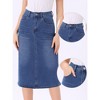 INSPIRE CHIC Women's Casual High Waist Stretchy Midi Jean Skirt - 2 of 4