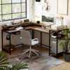 L Shaped Gaming Desk, 68" Computer Desk with File Drawer and Power Outlet - 2 of 4
