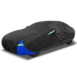 Unique Bargains 3XXL Car Cover Waterproof Snowproof All Weather for Car Outdoor Full Car Cover Rain Sun Protection Universal Fit for Sedan 194"-208" - 1 of 4