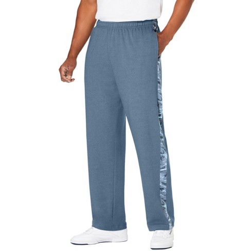 KingSize Men's Big & Tall French Terry Snow Lodge Sweatpants - Big - 2XL,  Heather Slate Blue Marble