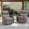 Belord Outdoor Swivel Rocker Patio Chairs of 2 with 6 Inch Thick Cushions, Wicker Patio Furniture Set Swivel Rocking Glider Chairs with High Back - 3 of 4