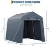 Portable Outdoor Storage Shed with 2 Roll-Up Doors, 240G Waterproof PE Tarp, UV-Resistant for Motorcycle/Tools - 3 of 4