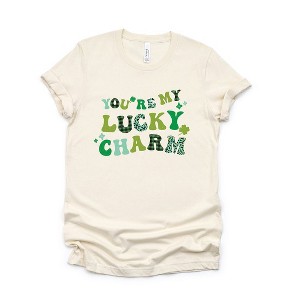 Simply Sage Market Women's You're My Lucky Charm Plaid Short Sleeve Graphic Tee - 1 of 4
