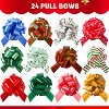 Joyfy Christmas Wrap Ribbon Pull Bows, 5” Wide Gift Wrapping Accessory Gift Tags for Presents Wrapping, Boxing Day Holiday Xmas Decorations - 2 of 4