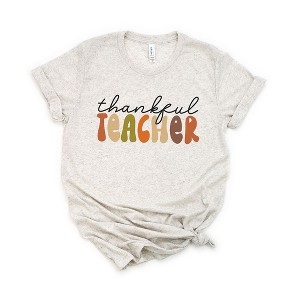 Simply Sage Market Women's Thankful Teacher Colorful Short Sleeve Graphic Tee - 1 of 4