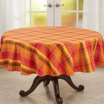 Saro Lifestyle Harvest Design Tablecloth, Terracotta, 72" Round