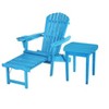 Jiallo Oceanic Collection Adirondack Chaise Lounge Chair Foldable, cup and glass holder, built in ottoman - 2 of 4