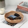 BRINJOY 8.5" Woven Rattan Bowl - Handmade Storage Tray for Bread, Fruits, Keys, Kitchen & Entryway Decor (8.5x2.2 inch) - 3 of 4