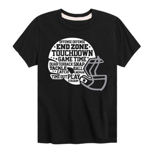 Boys' - Instant Message - Football Helmet Phrases Short Sleeve Graphic T-Shirt - 1 of 4