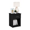 Furinno Mid-Century Nightstand Bedside End Table W/Drawer & Open Storage Cube,Americano - 2 of 4