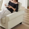 UPHA 75" Pets friendly Fabric Beige White Loveseat 2-seater Couch with Removable Back Cushion for Living Room, Bedroom - 4 of 4