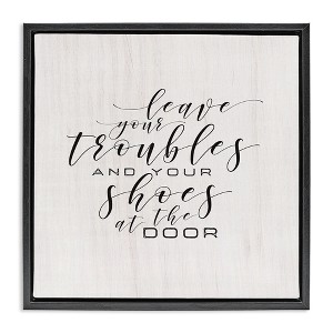 Stupell Industries Troubles & Shoes at Door, 18" x 18" - 1 of 4