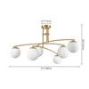 Rennnsan Mierin 31" W 6 - Light Branching Bubble Milk Glass Mid-Century Modern Dimmable Semi Flush Mount in Gold - 3 of 4